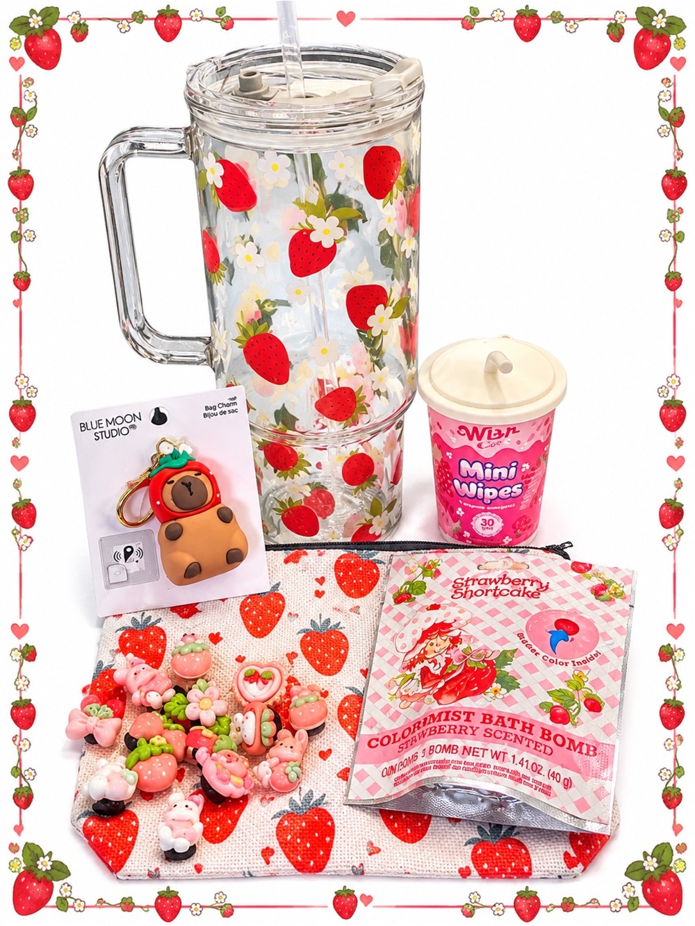 Strawberry Print Tumbler Bundle